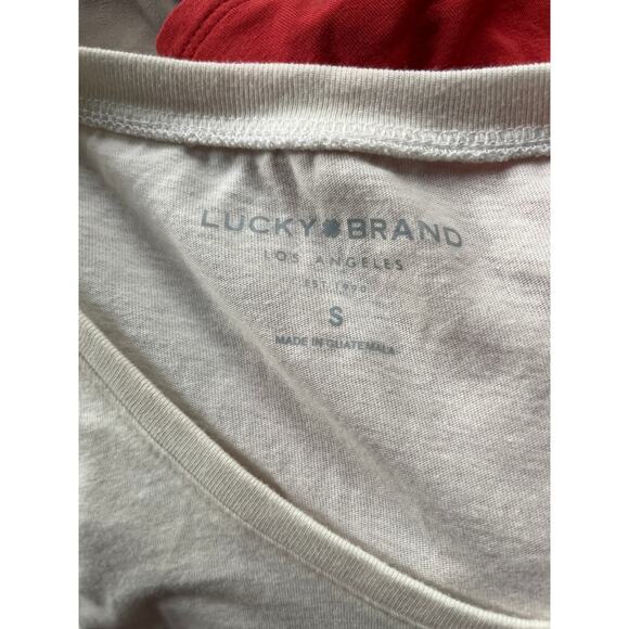 Lucky Brand Grateful Soft Short Sleeve Cream Shirt Women's Size Small - Picture 5 of 6